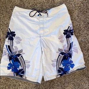 Hawaiian swim trunks